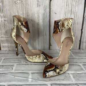 Charles by Charles David Snake Skin Ankle Strap Heels Size 7.5